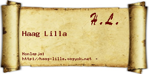 Haag Lilla névjegykártya